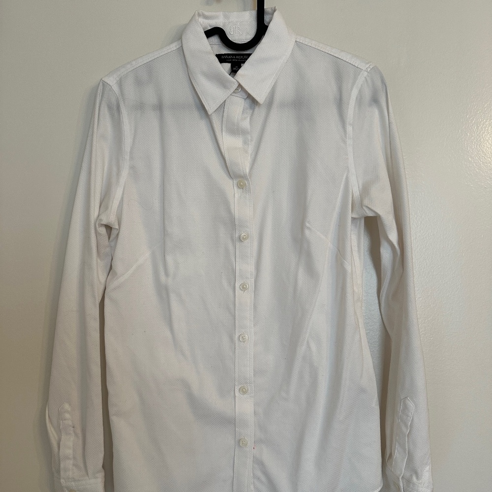 Crisp White Tailored Button Down Banana Republic Blouse